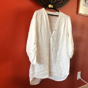 100% linen white shirt